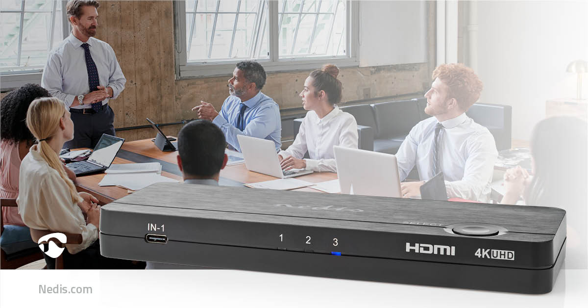 HDMI ™ Converter | USB-C™ Buchse / 2x HDMI™ Eingang / 4x USB A Female | 1x HDMI™ Ausgang | 1-Weg | 4K@60Hz | 18 Gbps | ABS | Anthrazit