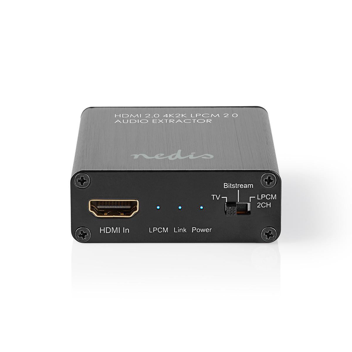 HDMI ™ Extractor | HDMI™ Eingang | HDMI™ Ausgang / TosLink Buchse / 1x 3.5 mm | Maximale Auflösung: 4K@60Hz | 18 Gbps | Metall | Anthrazit | Kartonverpackung