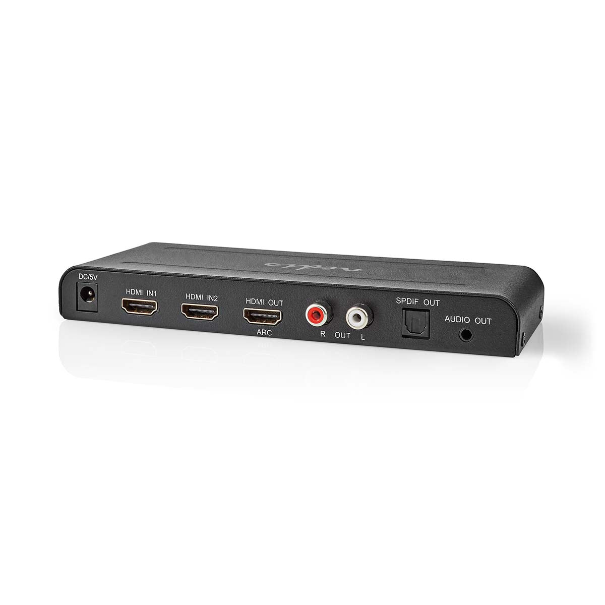 HDMI ™ Extractor | 2x HDMI™ Eingang | TosLink Buchse / 1x HDMI™ Ausgang / 2x RCA / 3.5 mm | Maximale Auflösung: 4K@60Hz | 18 Gbps | Metall | Anthrazit | Box