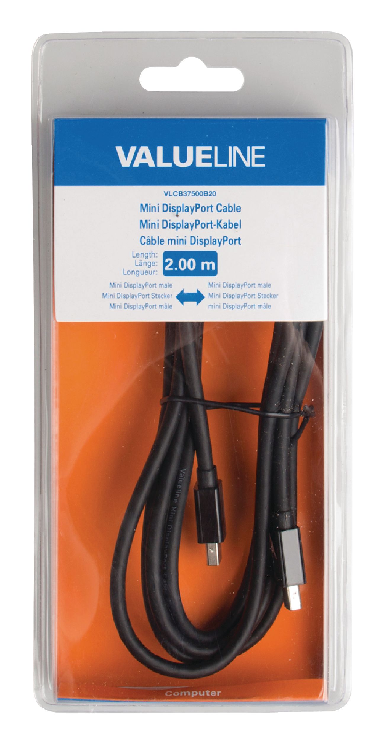 Mini Displayport-Kabel Mini Displayport Stecker - Mini Displayport Stecker 2.00 m Schwarz