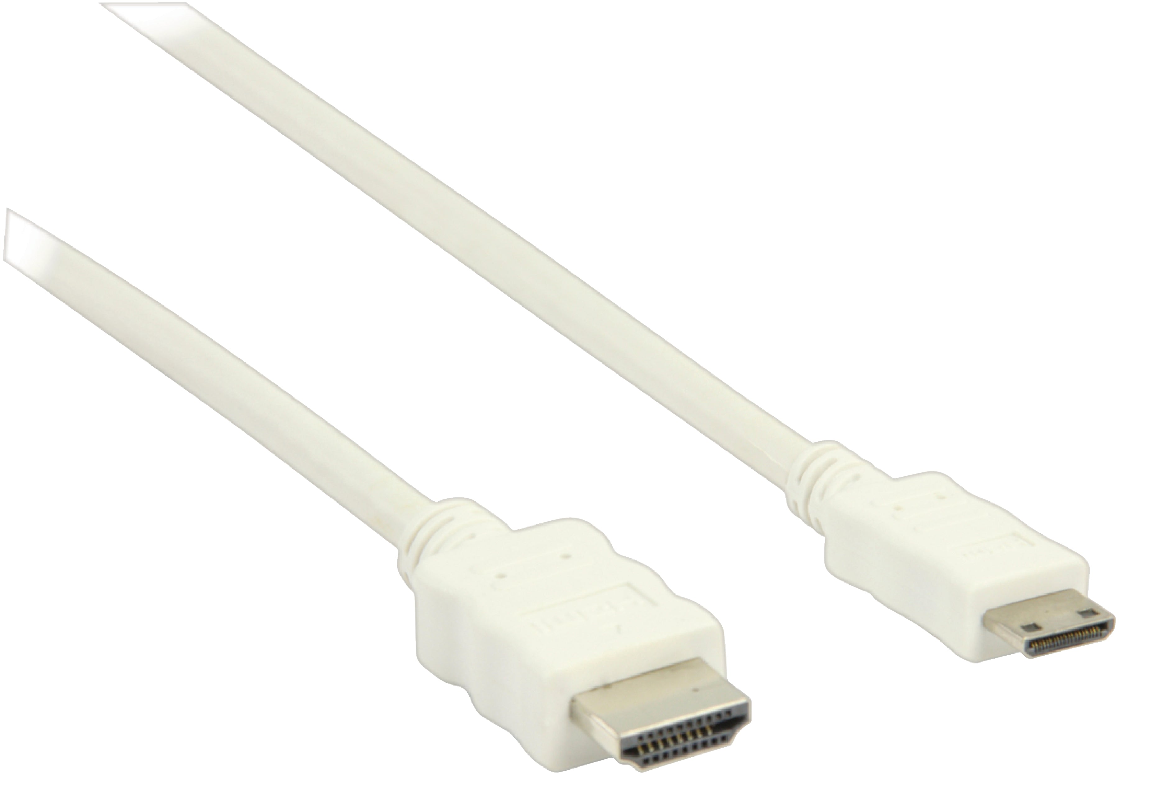 High Speed HDMI Kabel mit Ethernet HDMI Anschluss - HDMI Mini Stecker 1.00 m Weiss