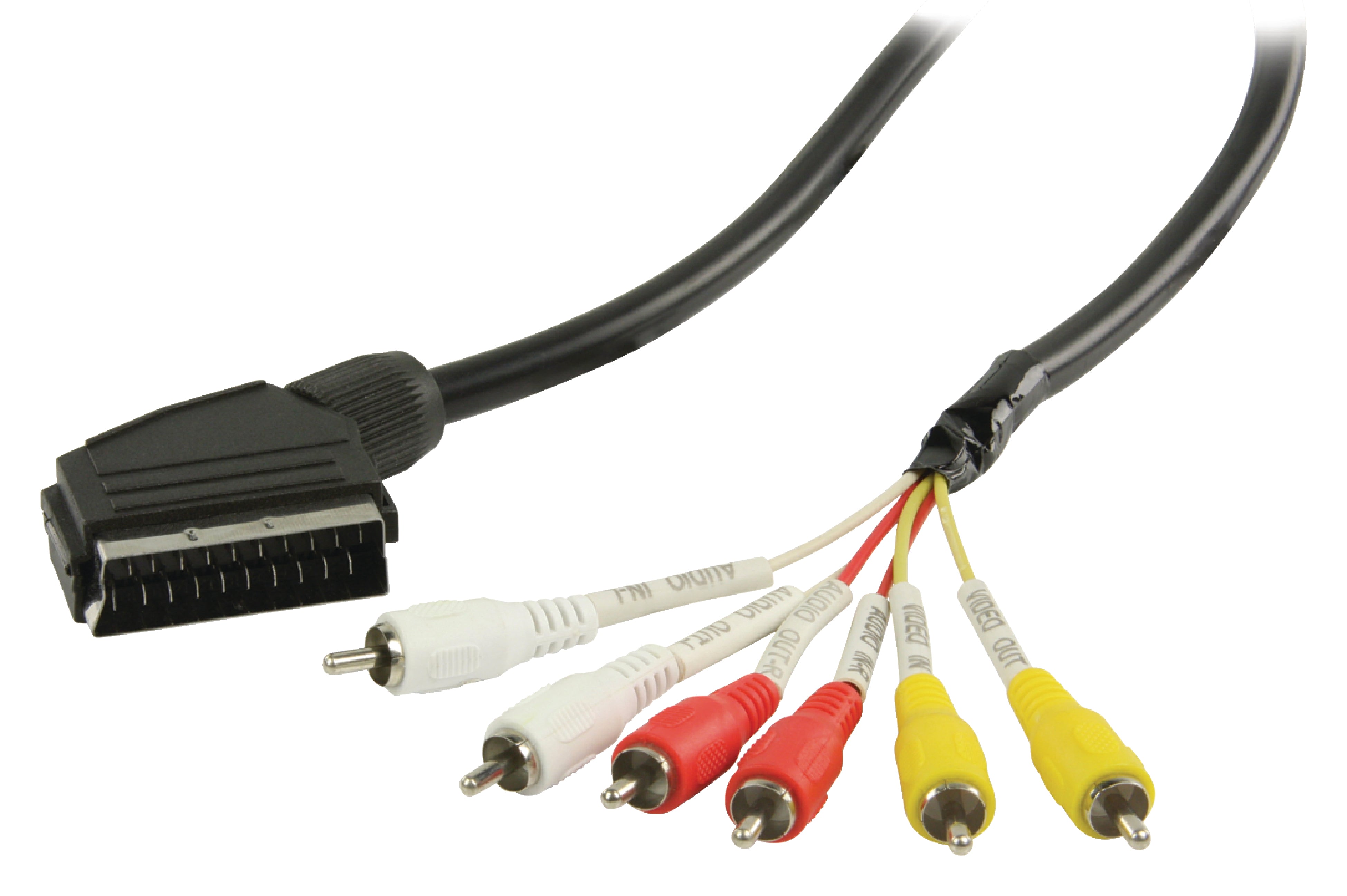 SCART-Kabel Scart-male - 6x RCA male 2.00 m Schwarz