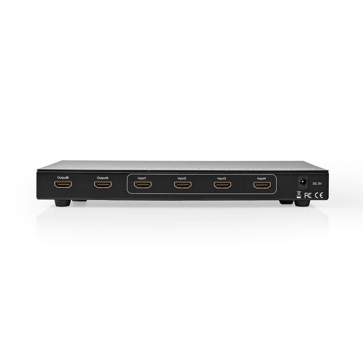 HDMI ™ Matrix Switch | 4x 2-Port port(s) | 4x HDMI™ Eingang | 2x HDMI™ Ausgang | 4K@30Hz | 3.4 Gbps | ferngesteuert | Metall | Anthrazit