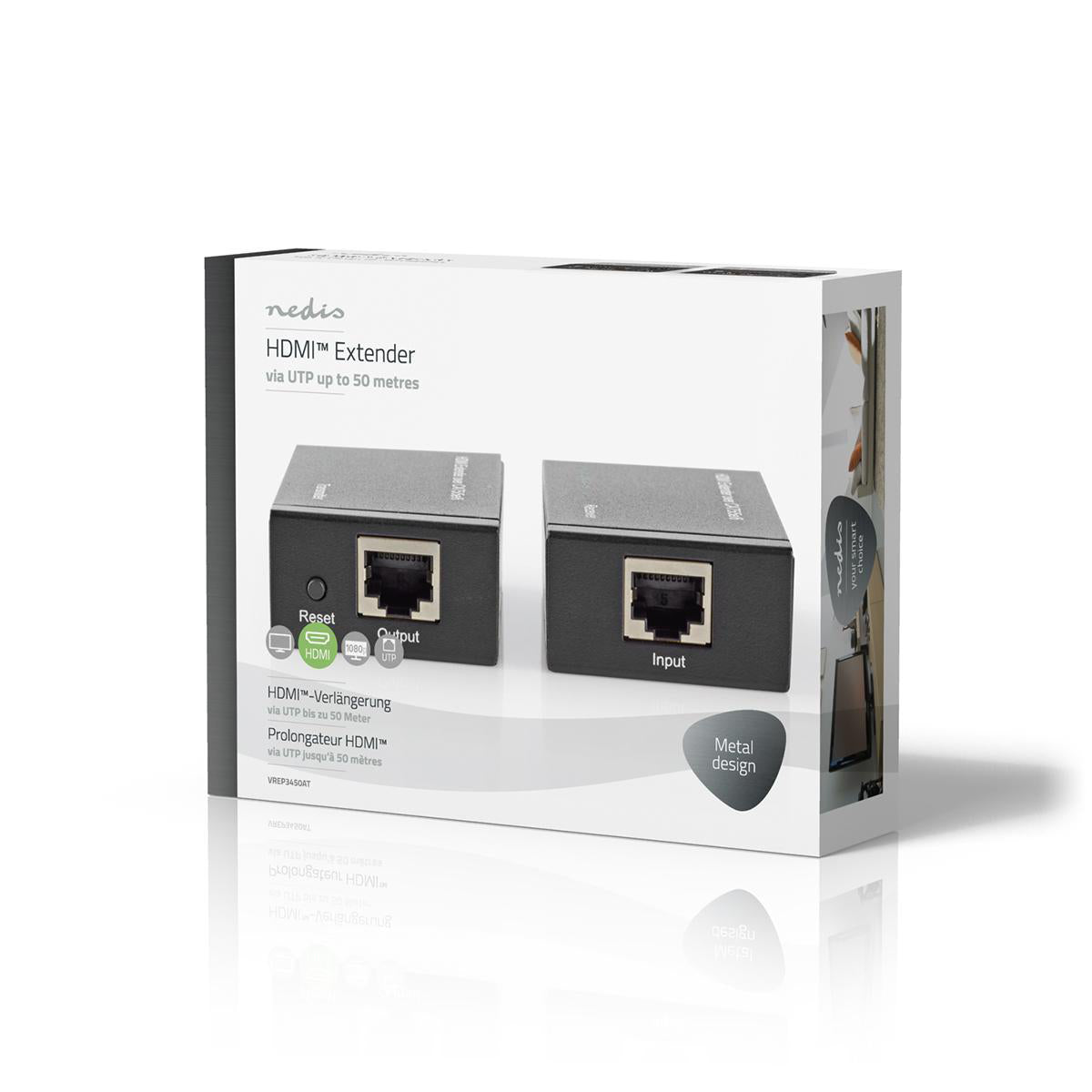 HDMI ™ Extender | Über CAT6 | up to 60.0 m | 1080p | 1.65 Gbps | Metall | Anthrazit