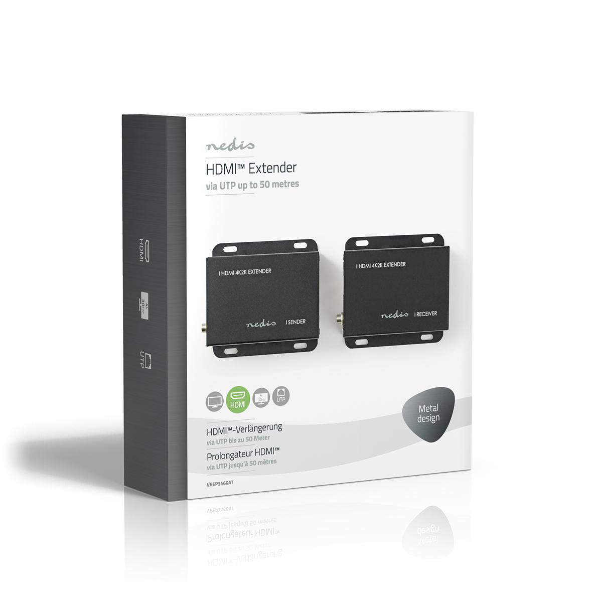 HDMI ™ Extender | Über CAT6 | up to 50.0 m | 4K@30Hz | 10.2 Gbps | IR-Rücksendefunktion | Metall | Anthrazit