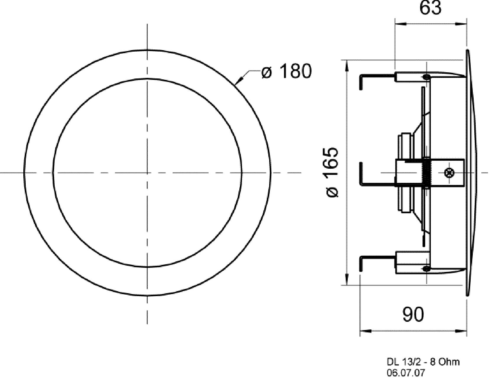 DL 13/2 T - 8 Ohm - 13 cm (5") HiFi-Deckenlautsprecher