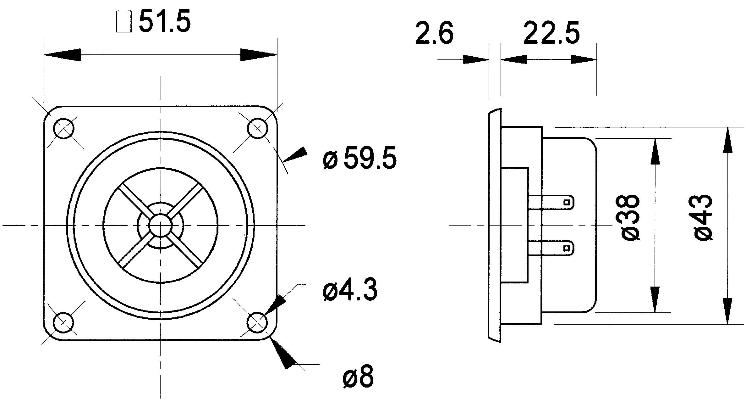 SC5 - 8 Ohm 13 mm (0,5") Magnetisch abgeschirmter Polycarbonat-Kalottentreiber