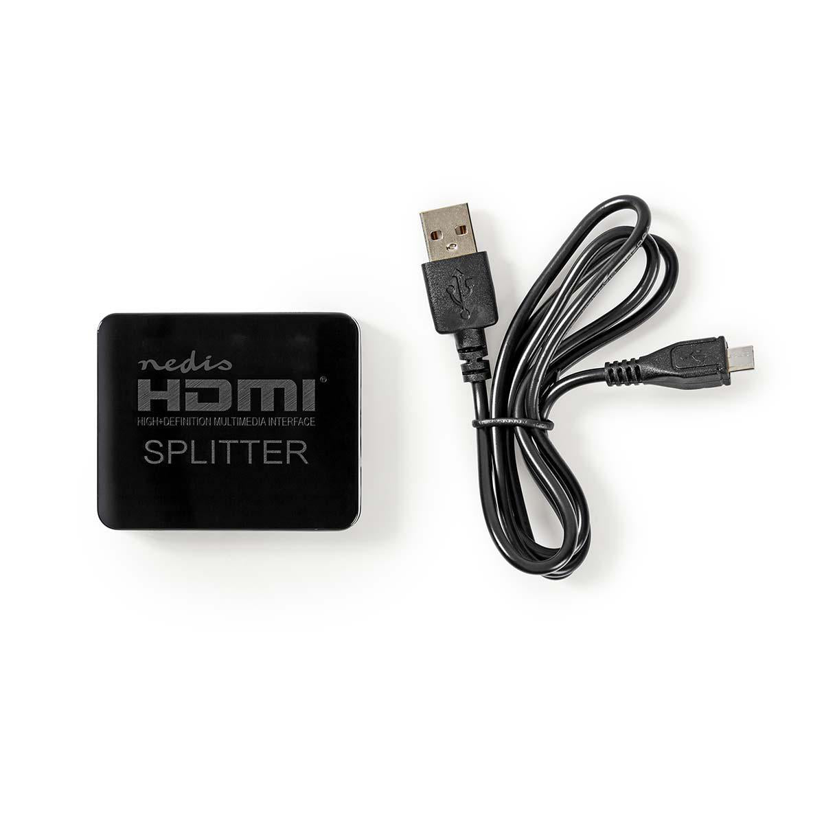 HDMI ™ Splitter | 2-Port port(s) | HDMI™ Eingang | 2x HDMI™ Ausgang | 4K@30Hz | 2.25 Gbps | ABS / PVC | Schwarz