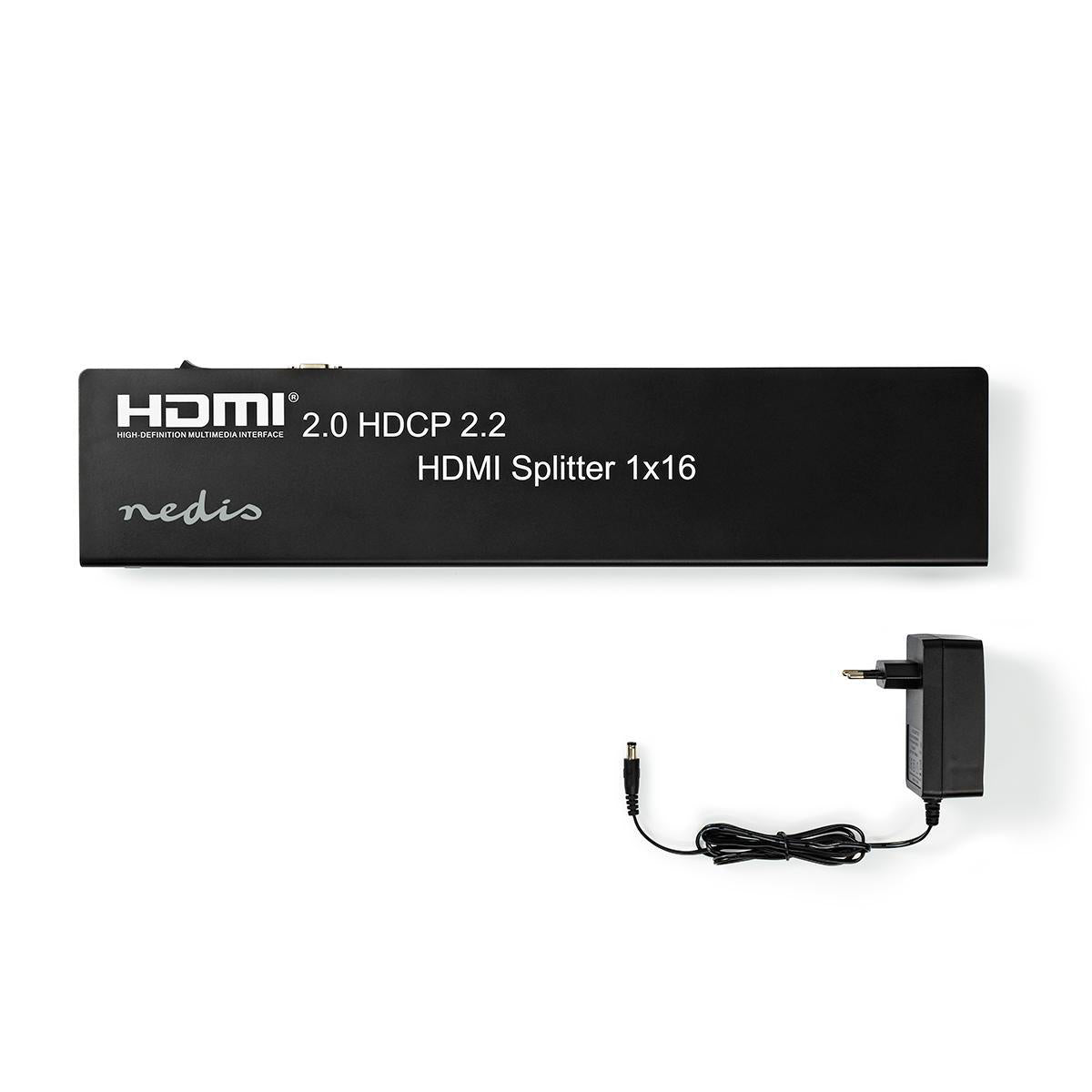 HDMI ™ Splitter | 2 x 8-Port port(s) | HDMI™ Eingang | USB-A Buchse / 16x HDMI™ Ausgang | 4K@60Hz | 18 Gbps | Metall | Anthrazit