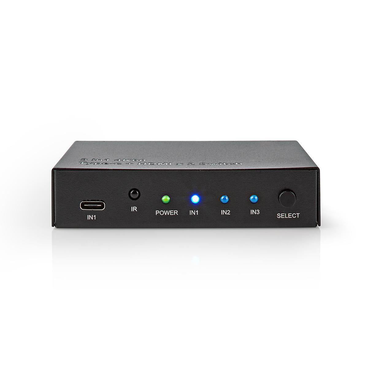 HDMI ™ Schalter | 3-Port port(s) | 1x USB-C™ / 2x HDMI™ Eingang | 1x HDMI™ Ausgang | 4K@60Hz | 18.0 Gbps | Metall | Anthrazit