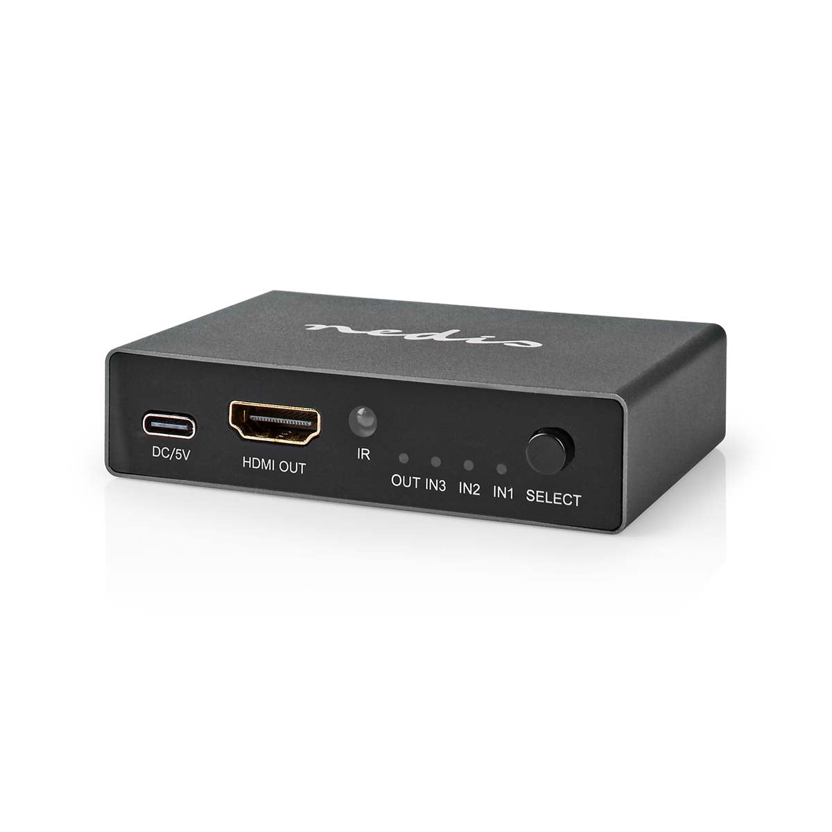 HDMI ™ Schalter | 3-Port port(s) | 3x HDMI™ Eingang | HDMI™ Ausgang | 8K@60Hz | 45 Gbps | ferngesteuert | Aluminium | Anthrazit