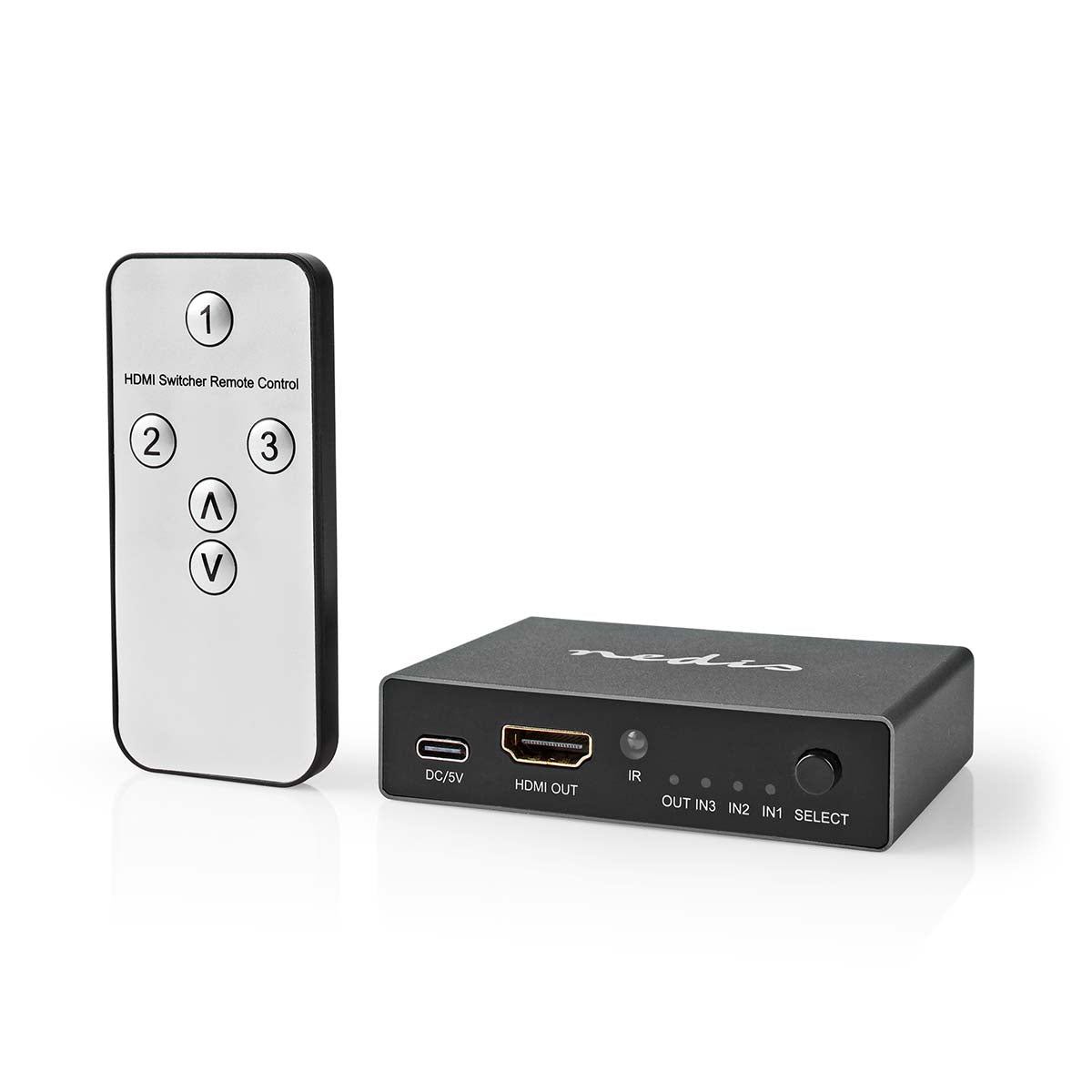 HDMI ™ Schalter | 3-Port port(s) | 3x HDMI™ Eingang | HDMI™ Ausgang | 8K@60Hz | 45 Gbps | ferngesteuert | Aluminium | Anthrazit