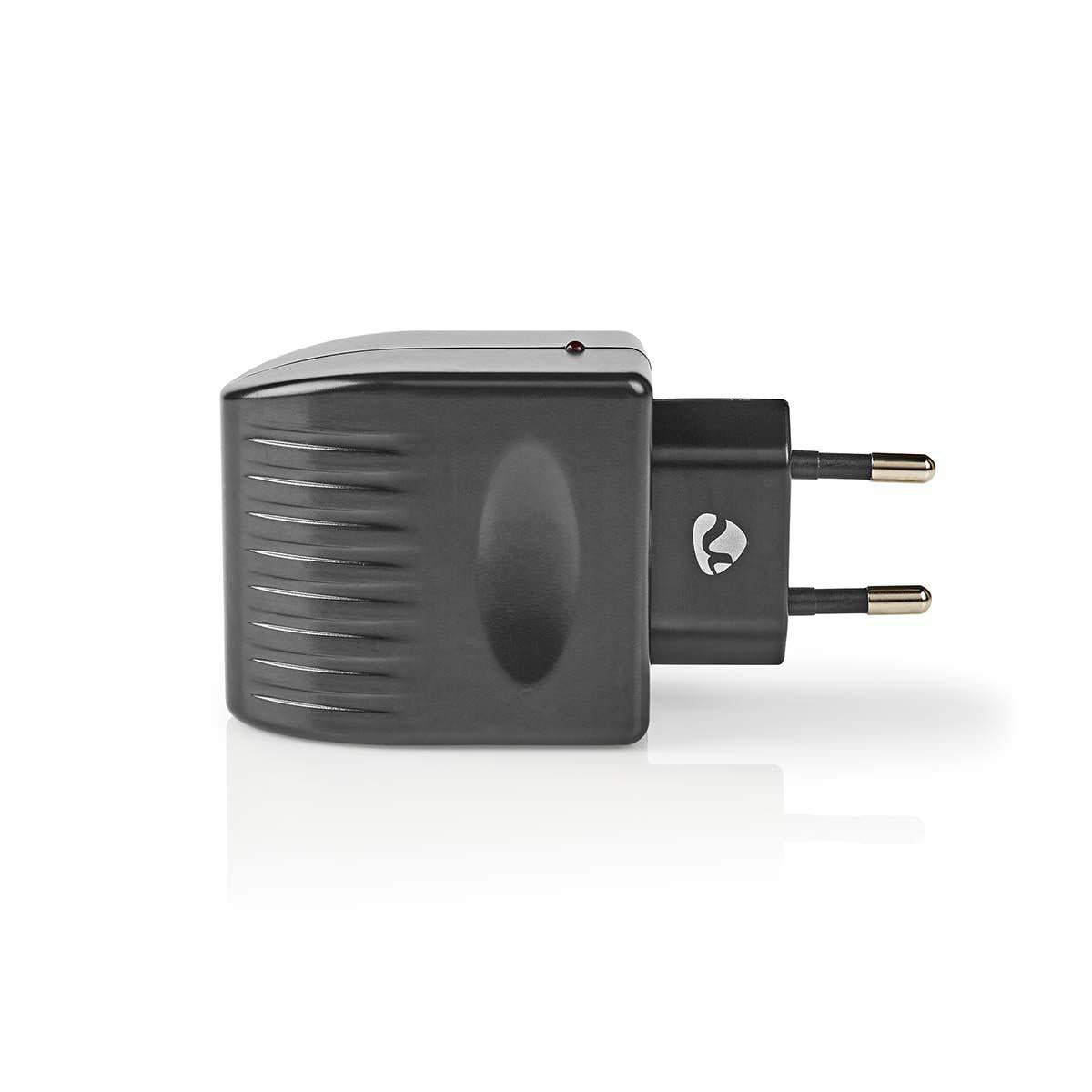 Steckdosen Adapter | Euro / Typ C (CEE 7/16) | 100 - 240 V AC 50/60 Hz | 12 V DC | 6 W | Netzstromversorgung | 0.3 A | Schwarz | Kunststoff