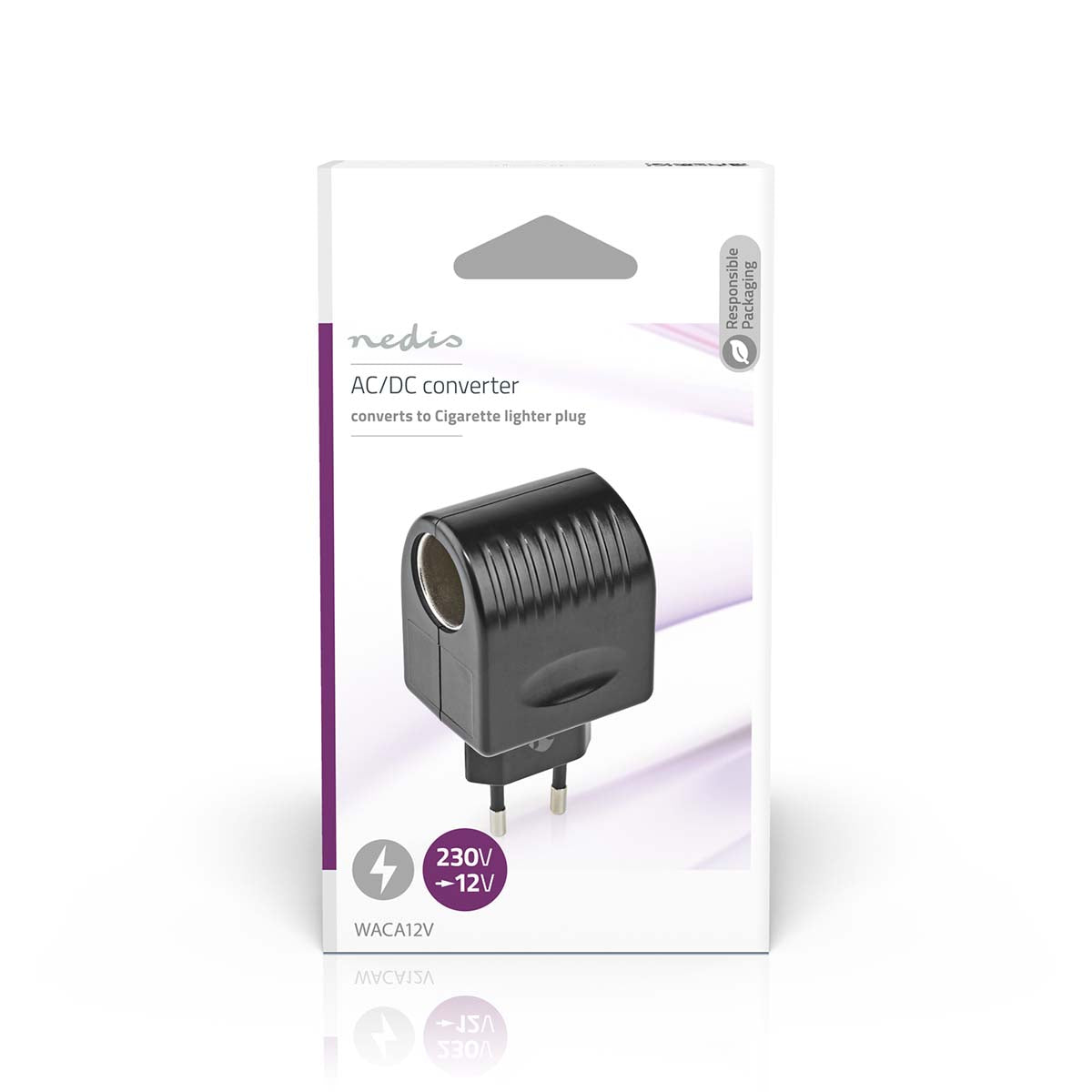 Steckdosen Adapter | Euro / Typ C (CEE 7/16) | 100 - 240 V AC 50/60 Hz | 12 V DC | 6 W | Netzstromversorgung | 0.3 A | Schwarz | Kunststoff