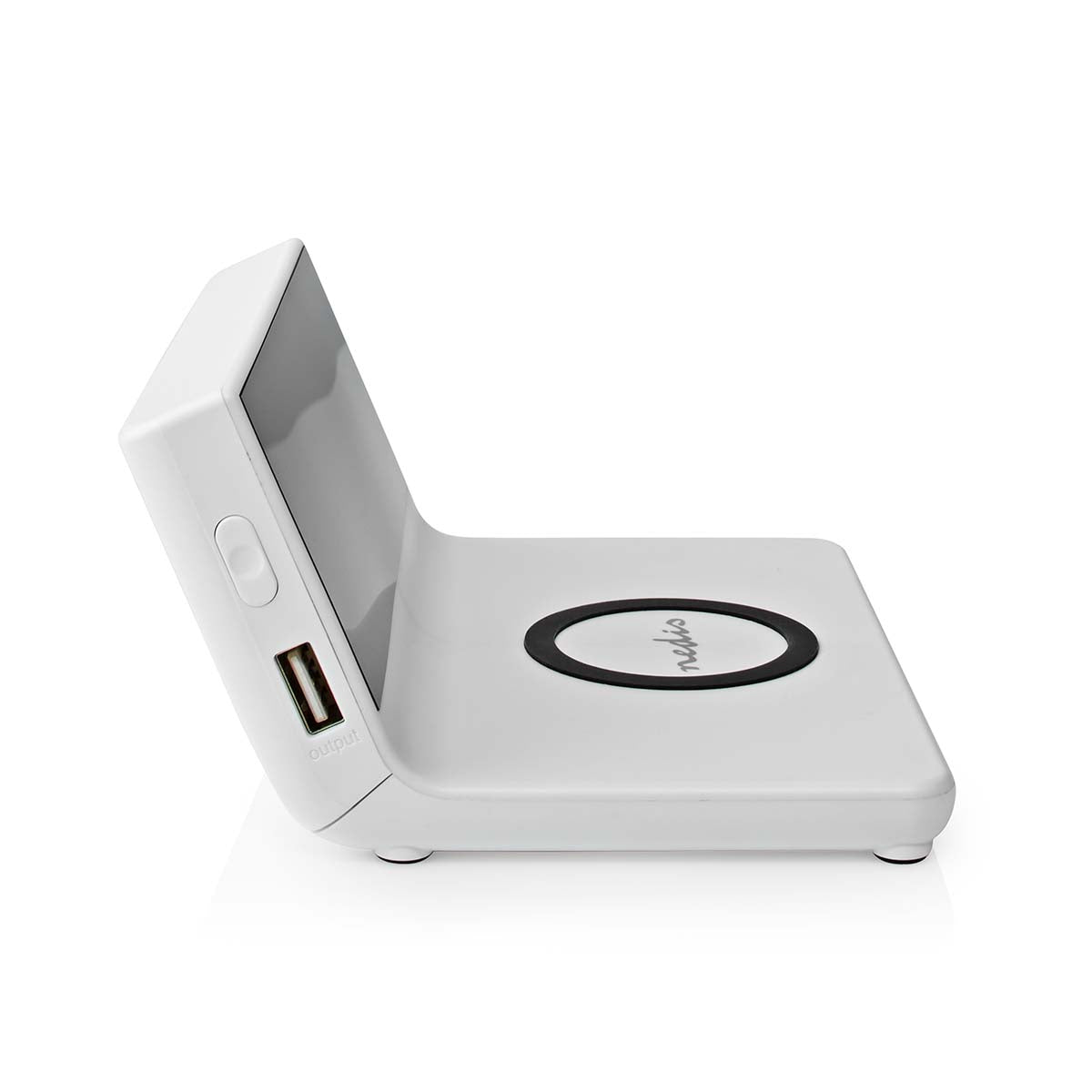 Wecker Kabelloses Ladegreät | Qi zertifiziert | 5 / 7.5 / 10 / 15 W | USB-A Stecker | 2 Alarmzeiten | Snooze-Funktion