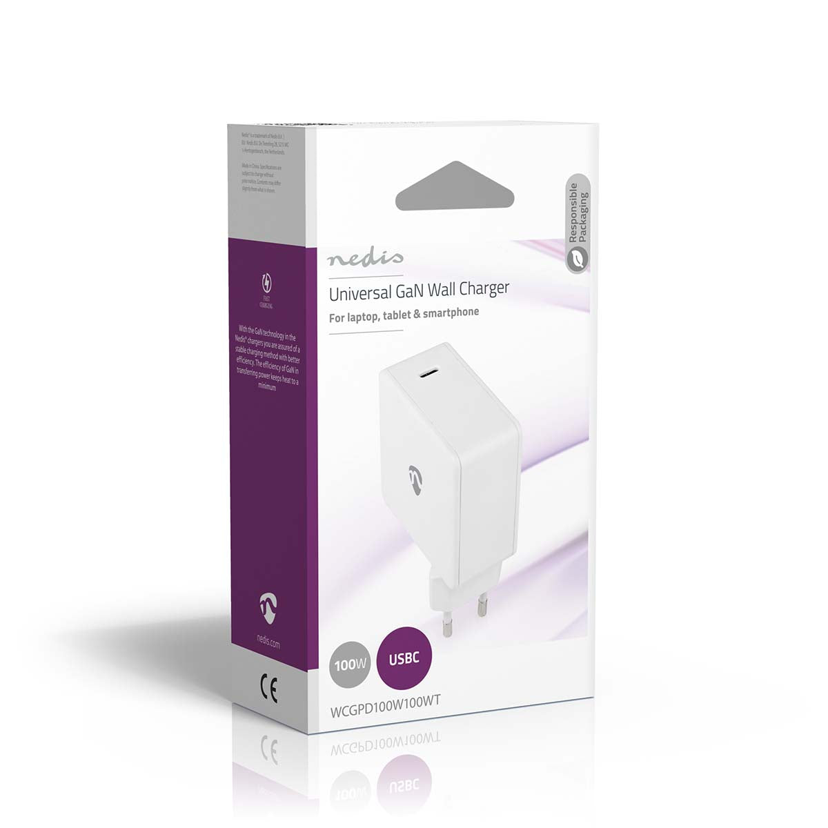 Netzladegerät | 100 W | GaN | Schnellladefunktion | 3.0 / 5.0 A | Anzahl der Ausgänge: 1 | USB-C™ | Automatische Spannungswahl