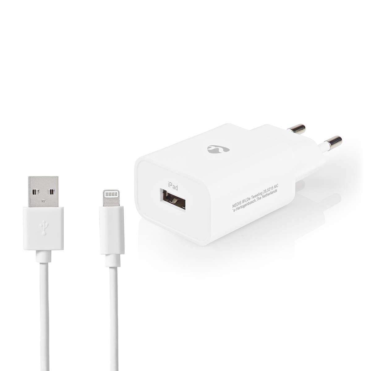 Netzladegerät | 12 W | Schnellladefunktion | 1x 2.4 A A | Anzahl der Ausgänge: 1 | USB-A | Lightning 8-Pin (Lose) Kabel | 1.00 m | Single Voltage Output