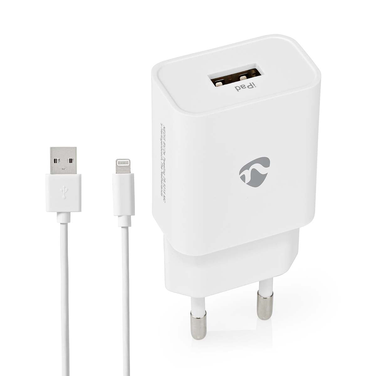 Netzladegerät | 12 W | Schnellladefunktion | 1x 2.4 A A | Anzahl der Ausgänge: 1 | USB-A | Lightning 8-Pin (Lose) Kabel | 1.00 m | Single Voltage Output