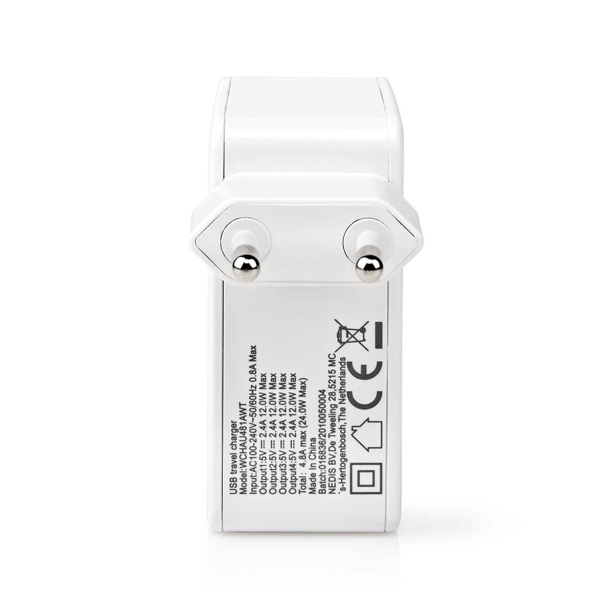 Netzladegerät | 24 W | Schnellladefunktion | 4x 2.4 A | Anzahl der Ausgänge: 4 | 4x USB-A | Kein Kabel im Lieferumfang enthalten | Single Voltage Output