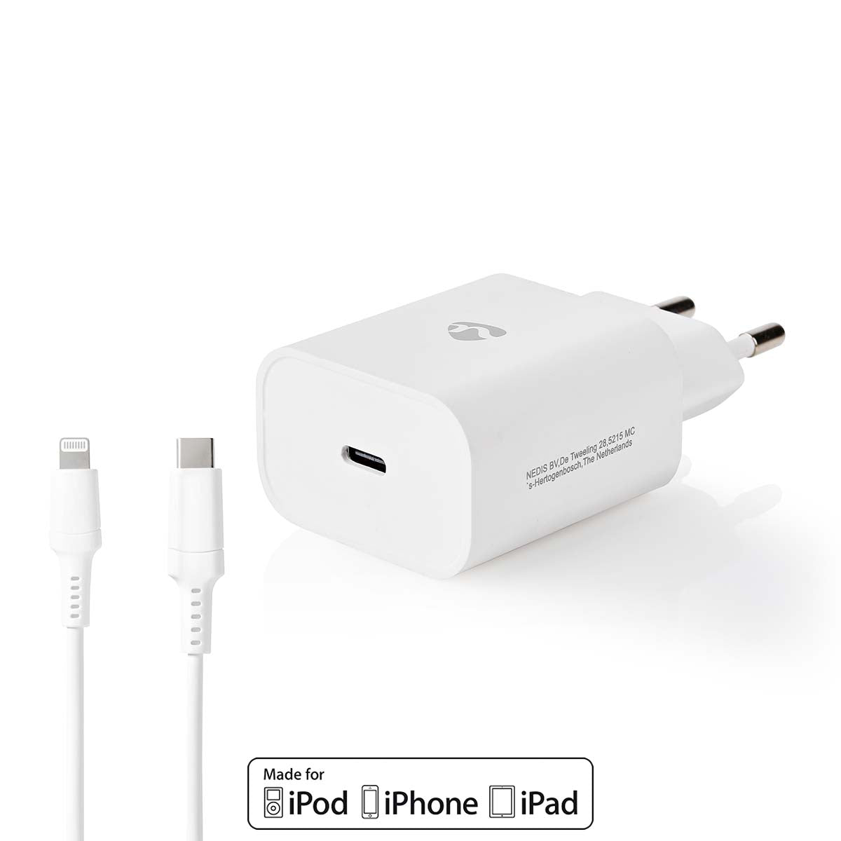 Netzladegerät | 20 W | Schnellladefunktion | 1.67 A / 2.22 A / 3.0 A | Anzahl der Ausgänge: 1 | USB-C™ | Lightning 8-Pin (Lose) Kabel | 1.00 m | Automatische Spannungswahl