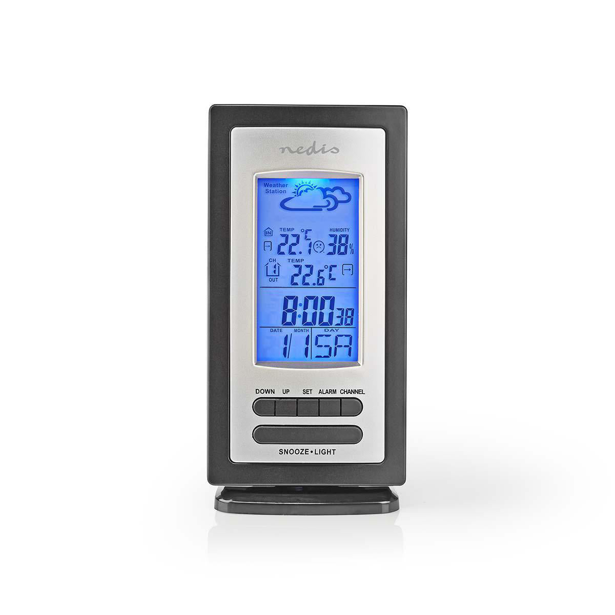 Wetterstation | Innen- und Aussenbereich | Inklusive schnurloser Wettersensor | Wettervorhesage | Zeitdisplay | LCD-Anzeige | Weckerfunktion