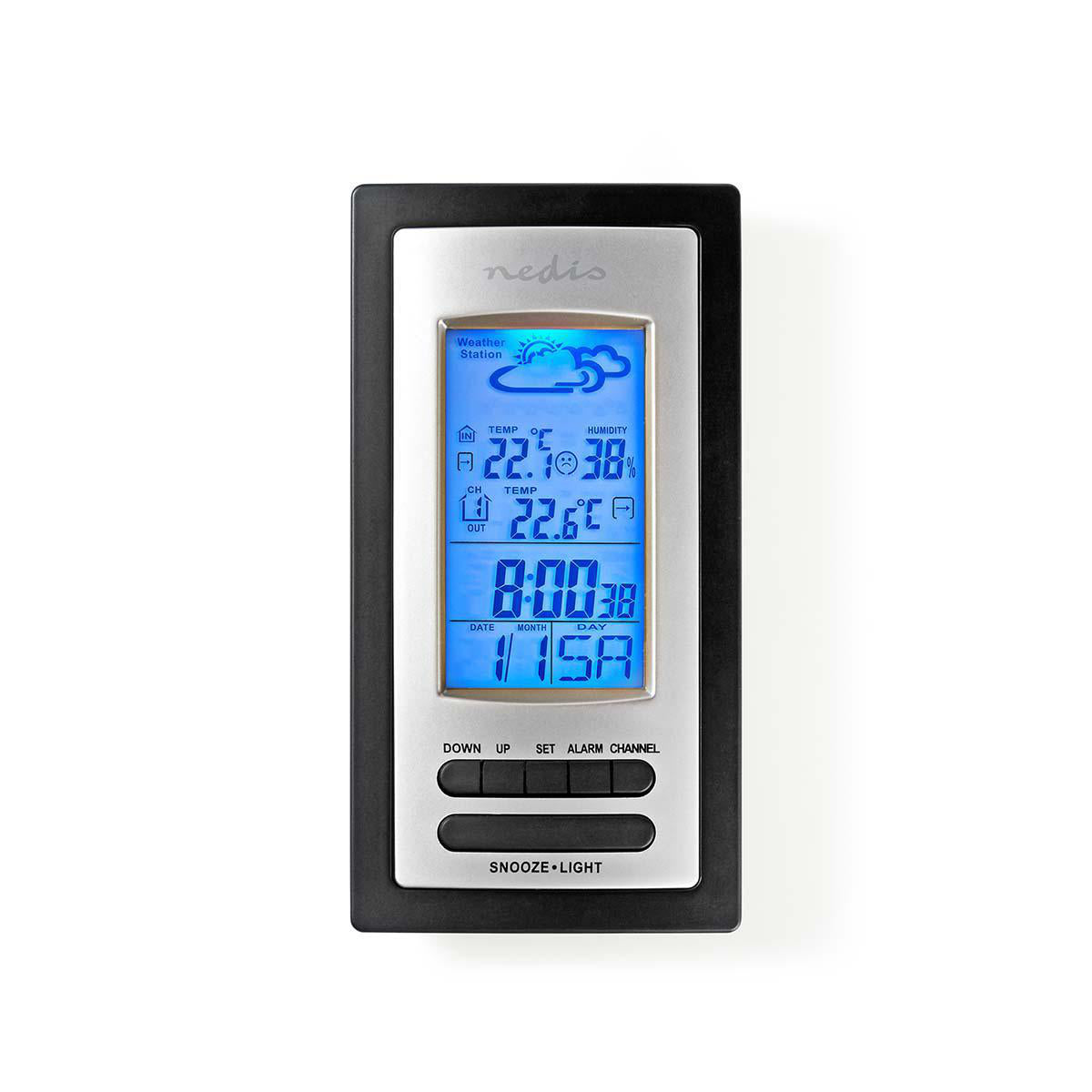 Wetterstation | Innen- und Aussenbereich | Inklusive schnurloser Wettersensor | Wettervorhesage | Zeitdisplay | LCD-Anzeige | Weckerfunktion