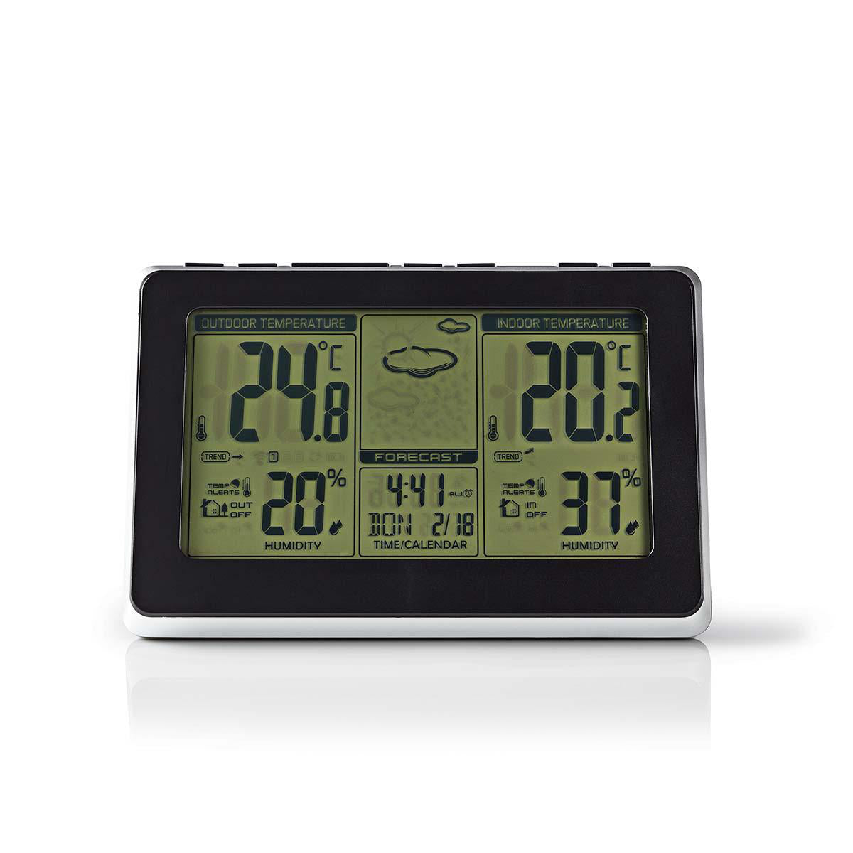 Wetterstation | Innen- und Aussenbereich | Inklusive schnurloser Wettersensor | Wettervorhesage | Zeitdisplay | LCD-Anzeige | Weckerfunktion