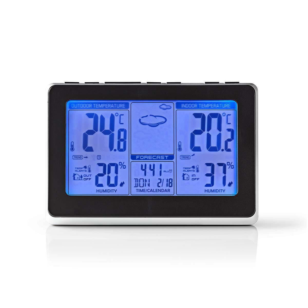 Wetterstation | Innen- und Aussenbereich | Inklusive schnurloser Wettersensor | Wettervorhesage | Zeitdisplay | LCD-Anzeige | Weckerfunktion