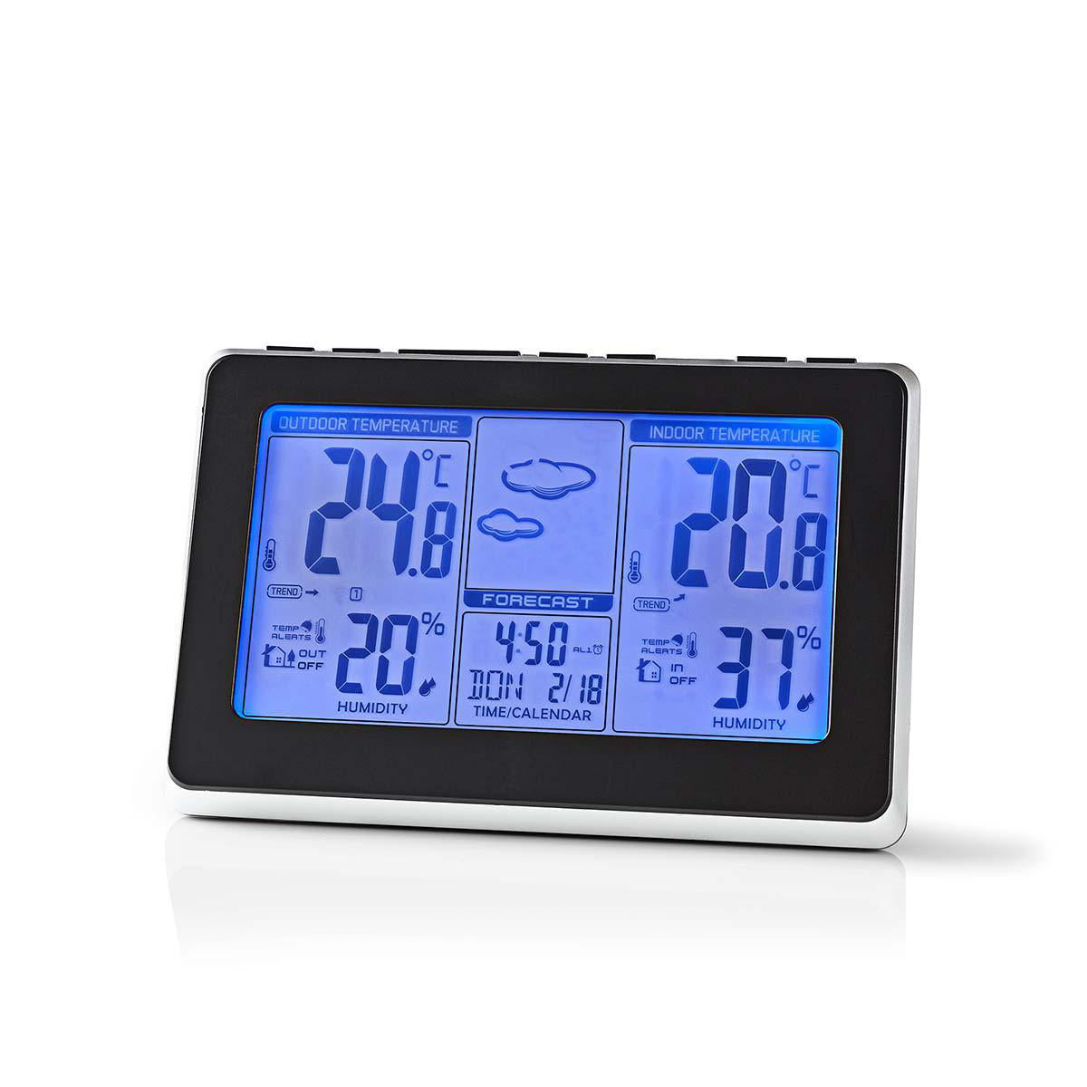 Wetterstation | Innen- und Aussenbereich | Inklusive schnurloser Wettersensor | Wettervorhesage | Zeitdisplay | LCD-Anzeige | Weckerfunktion