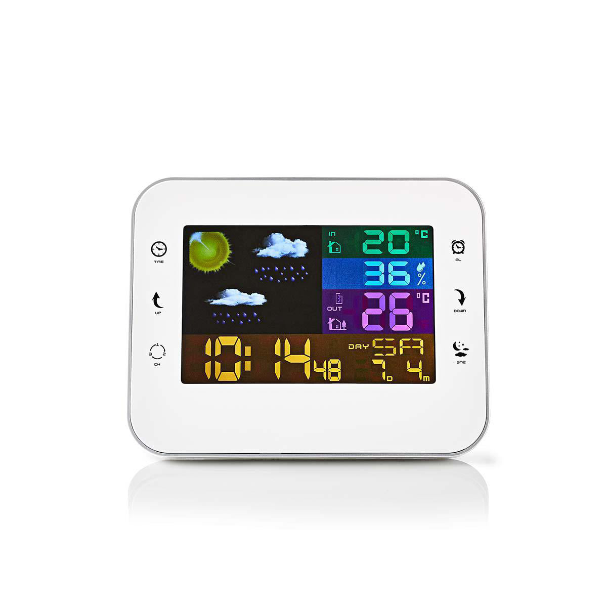 Wetterstation | Innen- und Aussenbereich | Inklusive schnurloser Wettersensor | Wettervorhesage | Zeitdisplay | Farb-LCD-Anzeige | Weckerfunktion