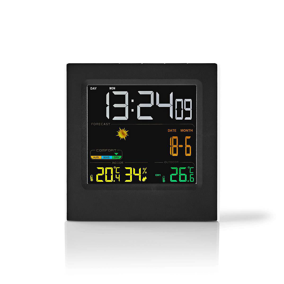 Wetterstation | Innen- und Aussenbereich | Inklusive schnurloser Wettersensor | Wettervorhesage | Zeitdisplay | LED-Anzeige | Weckerfunktion