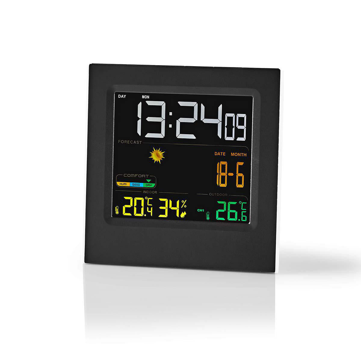 Wetterstation | Innen- und Aussenbereich | Inklusive schnurloser Wettersensor | Wettervorhesage | Zeitdisplay | LED-Anzeige | Weckerfunktion