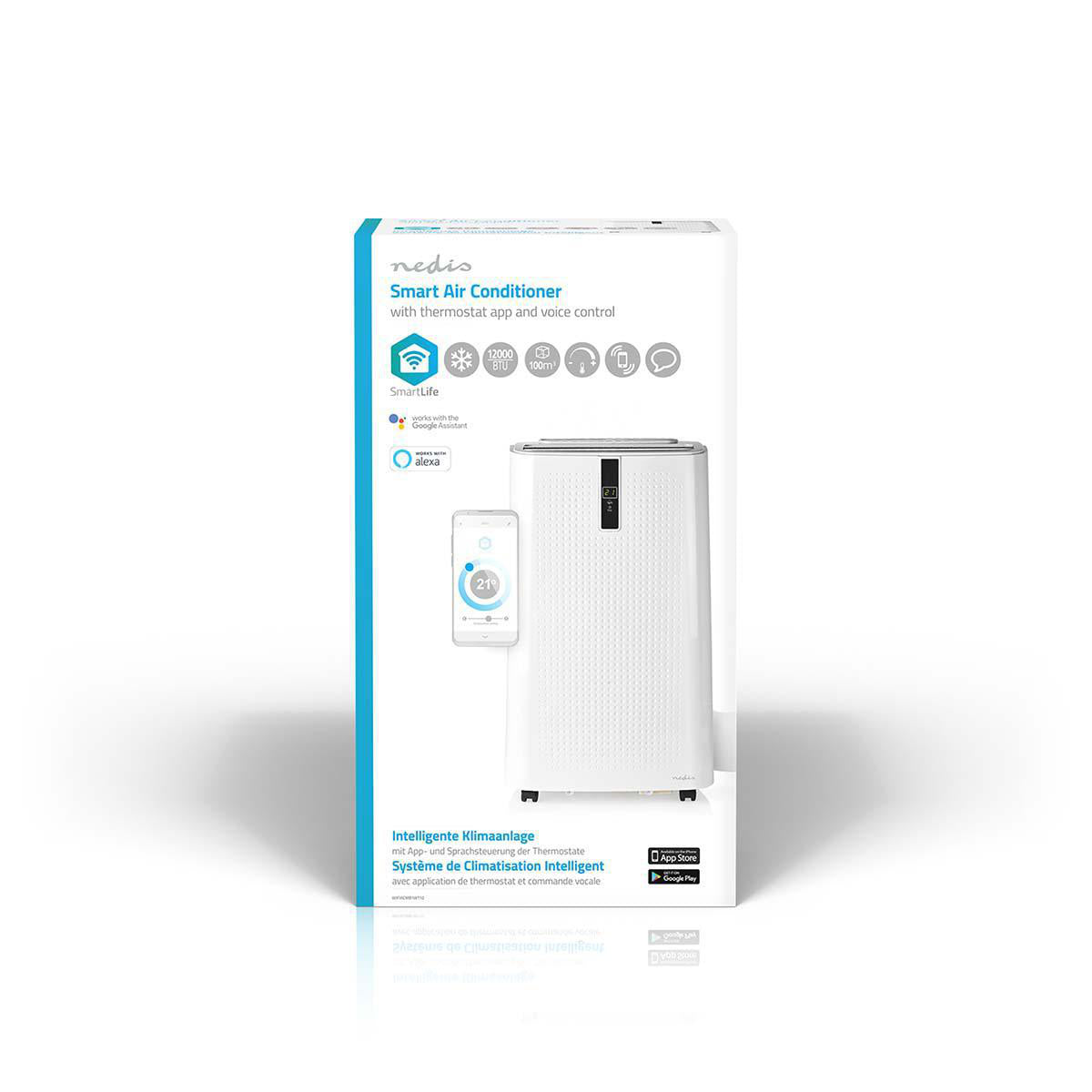 SmartLife 3-in-1-Klimaanlage | Wi-Fi | 12000 BTU | 100 m³ | Entfeuchtung | Android™ / IOS | Energieklasse: A | 3-Geschwindigkeitsstufen | 65 dB | Weiss