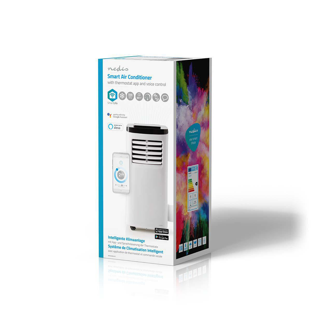 SmartLife 3-in-1-Klimaanlage | Wi-Fi | 7000 BTU | 60 m³ | Entfeuchtung | Android™ / IOS | Energieklasse: A | 2-Geschwindigkeitsstufen | 65 dB | Weiss