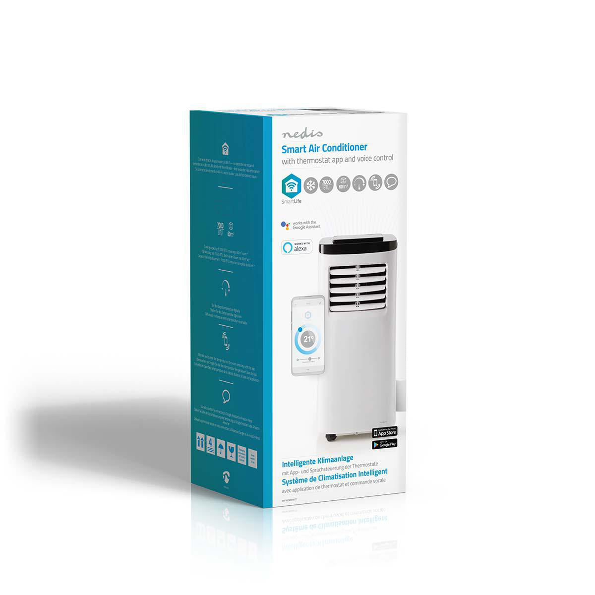 SmartLife 3-in-1-Klimaanlage | Wi-Fi | 7000 BTU | 60 m³ | Entfeuchtung | Android™ / IOS | Energieklasse: A | 2-Geschwindigkeitsstufen | 65 dB | Weiss