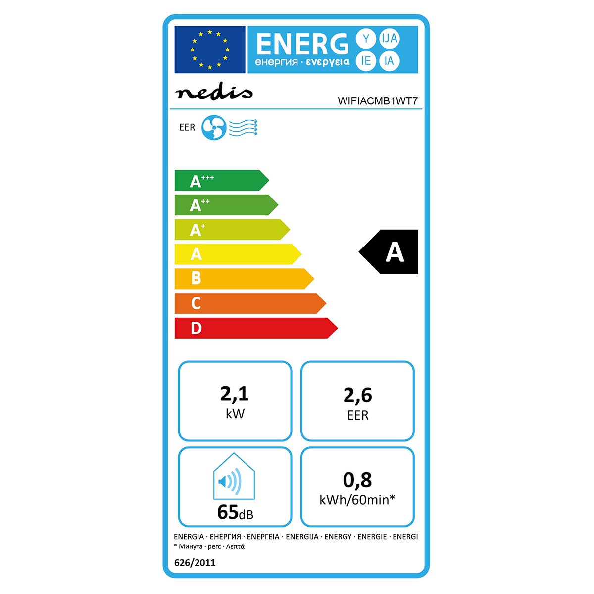 SmartLife 3-in-1-Klimaanlage | Wi-Fi | 7000 BTU | 60 m³ | Entfeuchtung | Android™ / IOS | Energieklasse: A | 2-Geschwindigkeitsstufen | 65 dB | Weiss