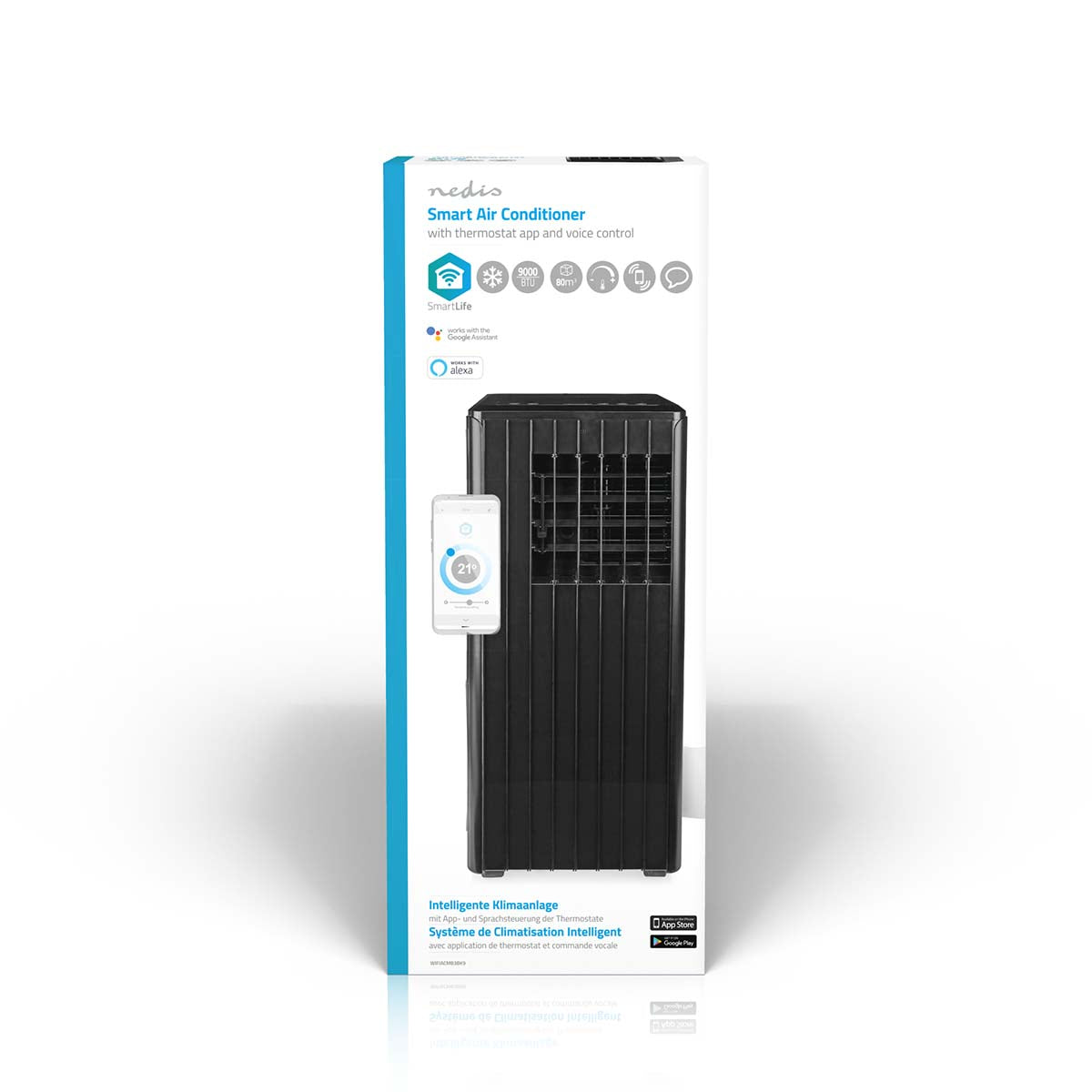 SmartLife 3-in-1-Klimaanlage | Wi-Fi | 9000 BTU | 80 m³ | Entfeuchtung | Android™ / IOS | Energieklasse: A | 3-Geschwindigkeitsstufen | 65 dB | Schwarz