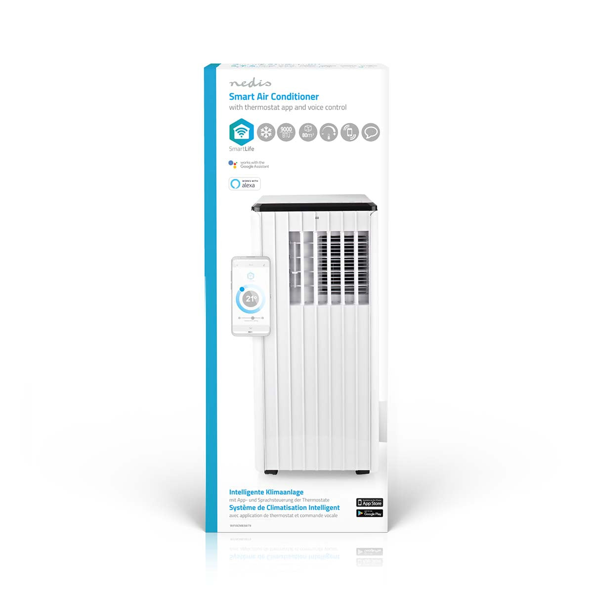 SmartLife 3-in-1-Klimaanlage | Wi-Fi | 9000 BTU | 80 m³ | Entfeuchtung | Android™ / IOS | Energieklasse: A | 3-Geschwindigkeitsstufen | 65 dB | Weiss