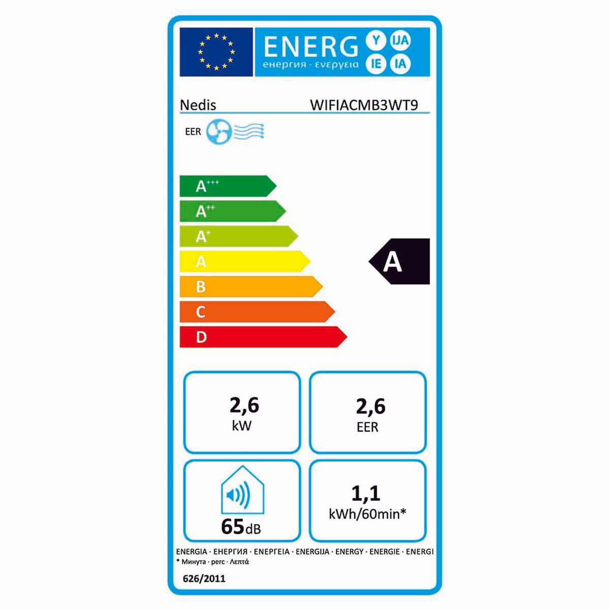 SmartLife 3-in-1-Klimaanlage | Wi-Fi | 9000 BTU | 80 m³ | Entfeuchtung | Android™ / IOS | Energieklasse: A | 3-Geschwindigkeitsstufen | 65 dB | Weiss