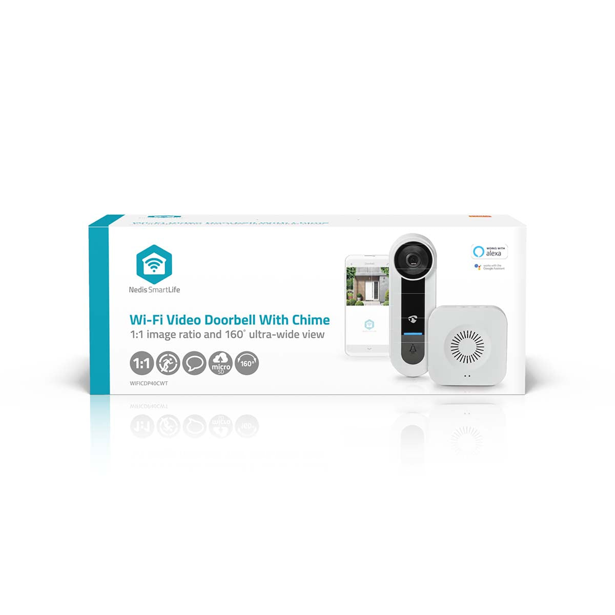 SmartLife Video-Türsprechanlage | Wi-Fi | Netzstromversorgung | 1536x1536 | Cloud Storage (optional) / microSD (not enthalten) / Onvif | IP65 | mit Bewegungssensor | Weiss