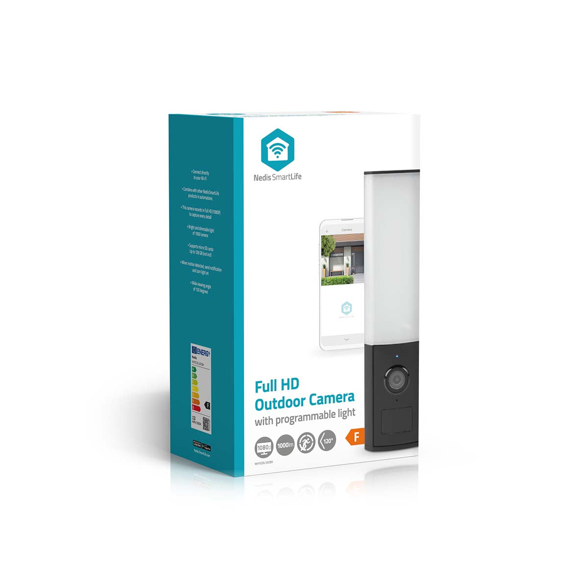 SmartLife Außenkamera | Wi-Fi | Umgebungslicht | Full HD 1080p | IP65 | Cloud Storage (optional) / microSD (not enthalten) / Onvif | 100 - 240 V AC | mit Bewegungssensor | Nachtsicht | Schwarz