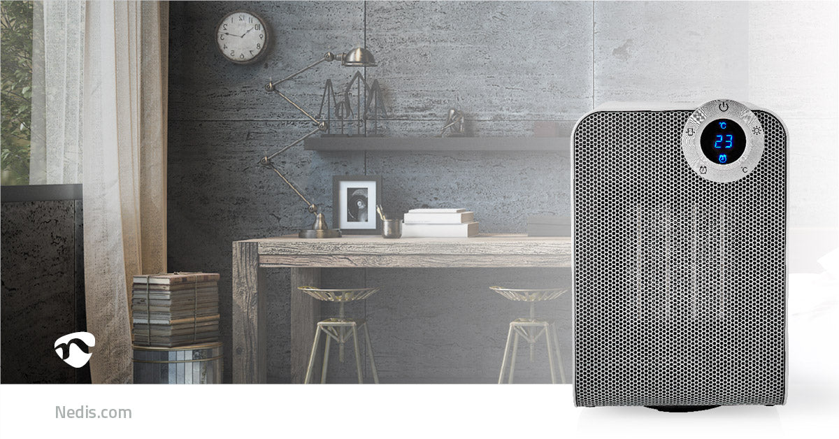 SmartLife Keramik-PTC-Heizlüfter | Wi-Fi | 1800 W | 3 Wärmeeinstellungen | Oszillation | Anzeige | 15 - 35 °C | Android™ / IOS | Weiss