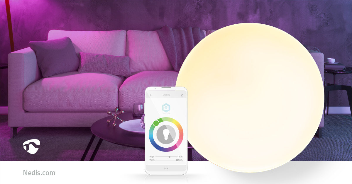 SmartLife Deckenleuchte | Wi-Fi | RGB / Warm bis kühlen weiß | Rund | Durchmesser: 260 mm | 1820 lm | 3000 - 6500 K | IP20 | Energieklasse: F | Android™ / IOS