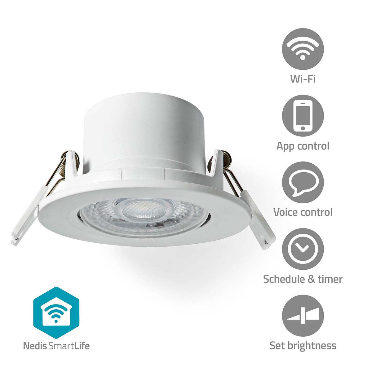 SmartLife Deckenleuchte | Wi-Fi | Warm bis kühlen weiß | Rund | Durchmesser: 52 mm | 68 - 74 mm | 360 lm | 2700 - 6500 K | IP20 | Energieklasse: F | Android™ / IOS