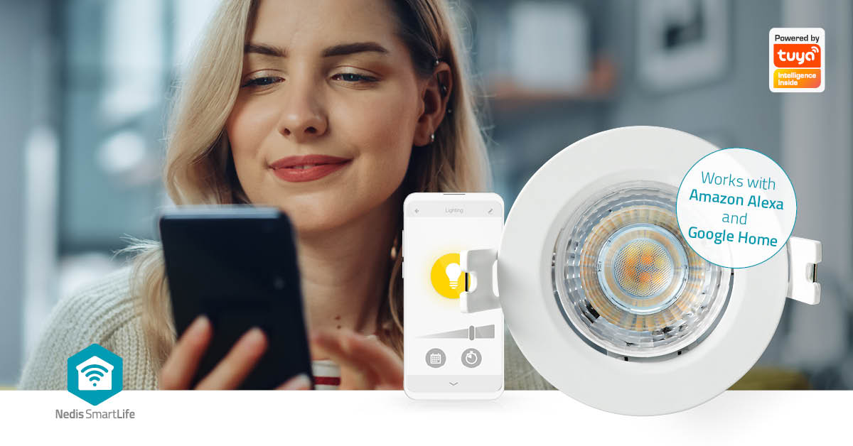 SmartLife Deckenleuchte | Wi-Fi | Warm bis kühlen weiß | Rund | Durchmesser: 52 mm | 68 - 74 mm | 360 lm | 2700 - 6500 K | IP20 | Energieklasse: F | Android™ / IOS