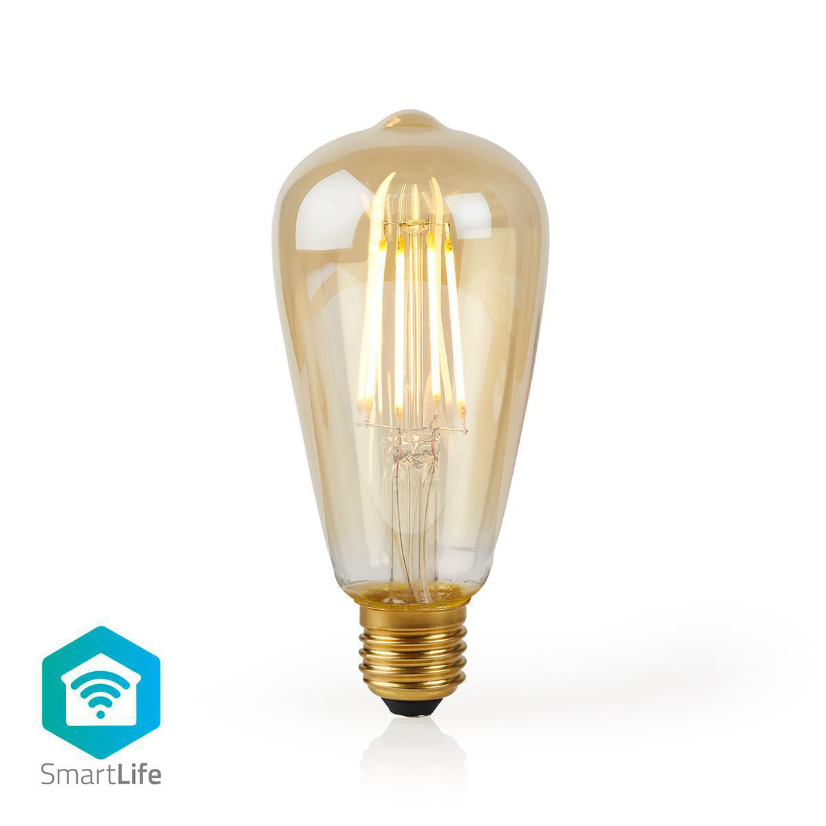 SmartLife LED Filament Lampe | Wi-Fi | E27 | 500 lm | 5 W | Warmweiss | 2200 K | Glas | Android™ / IOS | ST64 | 1 Stück