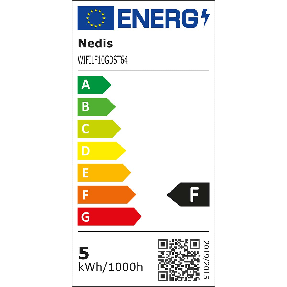 SmartLife LED Filament Lampe | Wi-Fi | E27 | 500 lm | 5 W | Warmweiss | 2200 K | Glas | Android™ / IOS | ST64 | 1 Stück