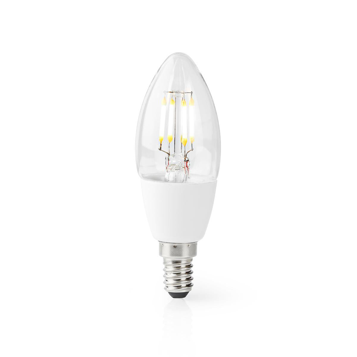 SmartLife LED Filament Lampe | Wi-Fi | E14 | 400 lm | 5 W | Warmweiss | 2700 K | Glas | Android™ / IOS | Kerze | 1 Stück