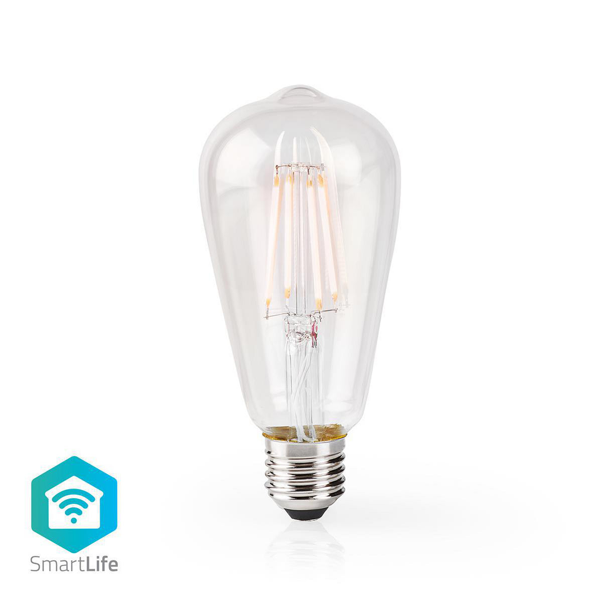 SmartLife LED Filament Lampe | Wi-Fi | E27 | 500 lm | 5 W | Warmweiss | 2700 K | Glas | Android™ / IOS | ST64 | 1 Stück