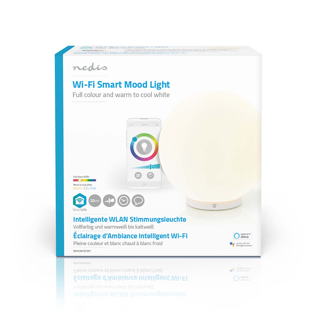 SmartLife Stimmungslicht | Wi-Fi | Rund | | 360 lm | RGB / Warm bis kühlen weiß | 2700 - 6500 K | 5 W | Glas | 1 Stück